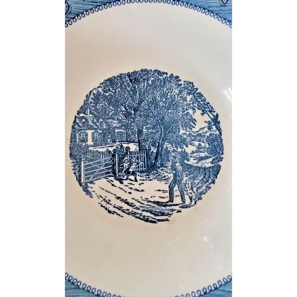 Royal China 10” Currier Ives Vegetable Serving Bowl Home Sweet Home
